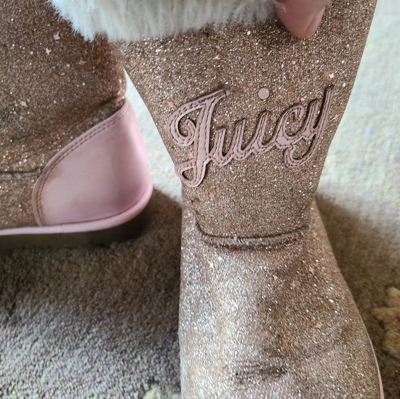 Juicy Coutuer fall winter boots girls size 4 women's 5.5 pink glitter FAIR - Picture 2 of 16